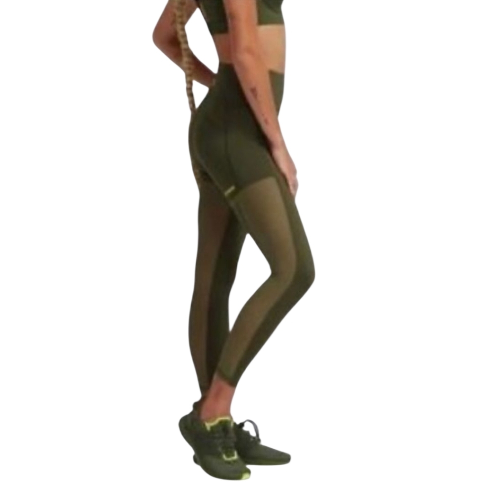 Ivy Park| Adidas| Pelaton Capsule Collection Leggings,Mesh Detail, Olive Geen.